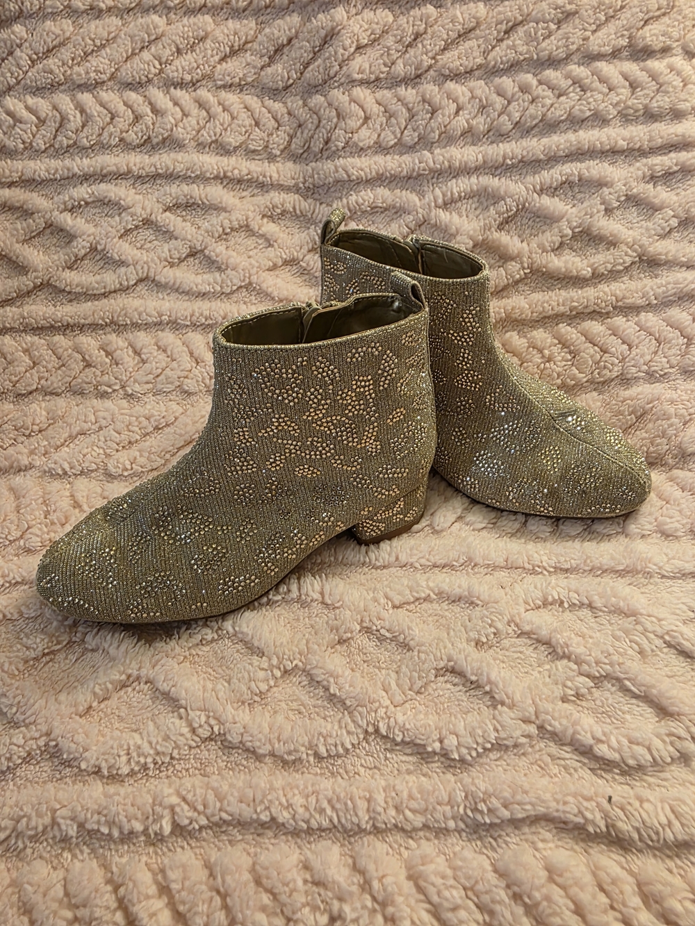 GB girls Gold Beaded Ankle Booties